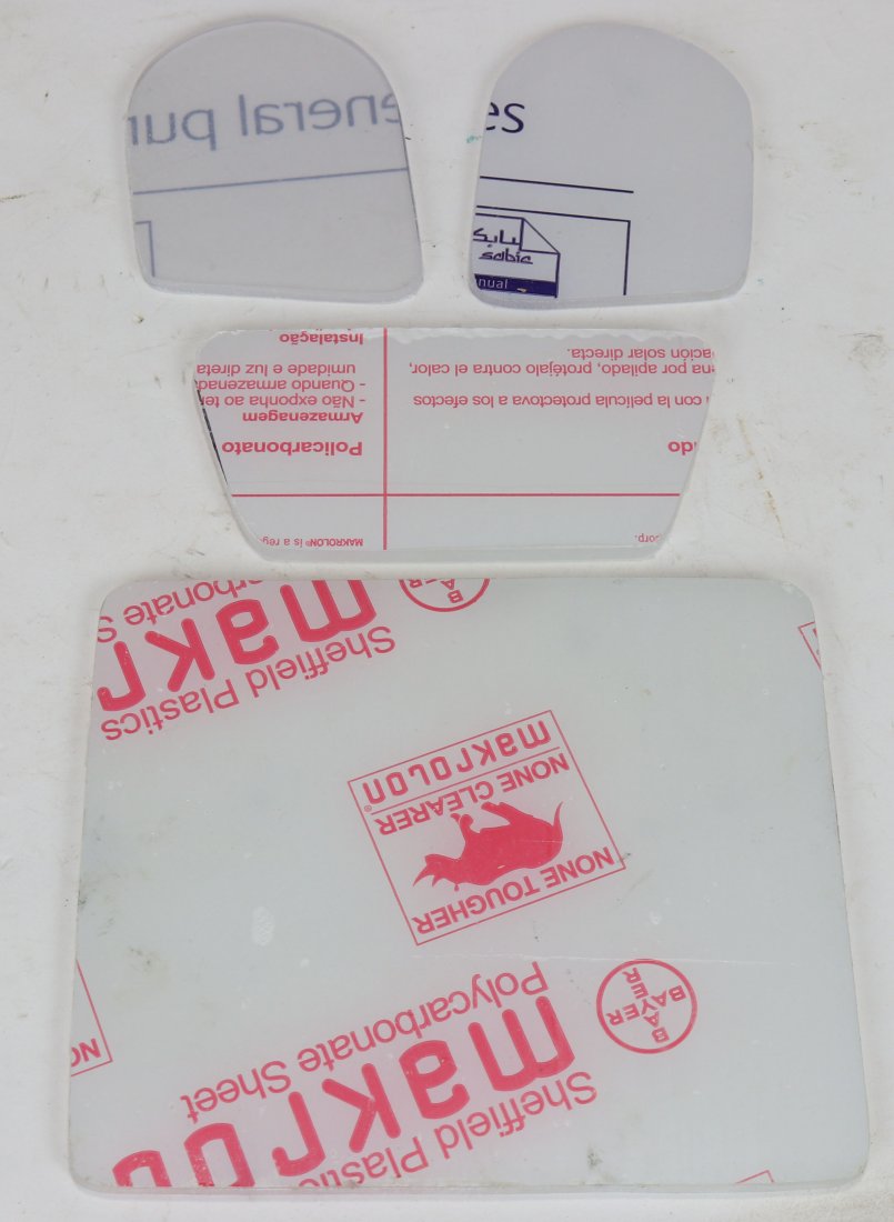 US Navy Mark 12 Diving Helmet Replacement Windows: US Navy Mark 12 diving helmet replacement windows. This grouping has a new polycarbonate piece for each window of the helmet! All items will be shipped with a signature required upon delivery and full