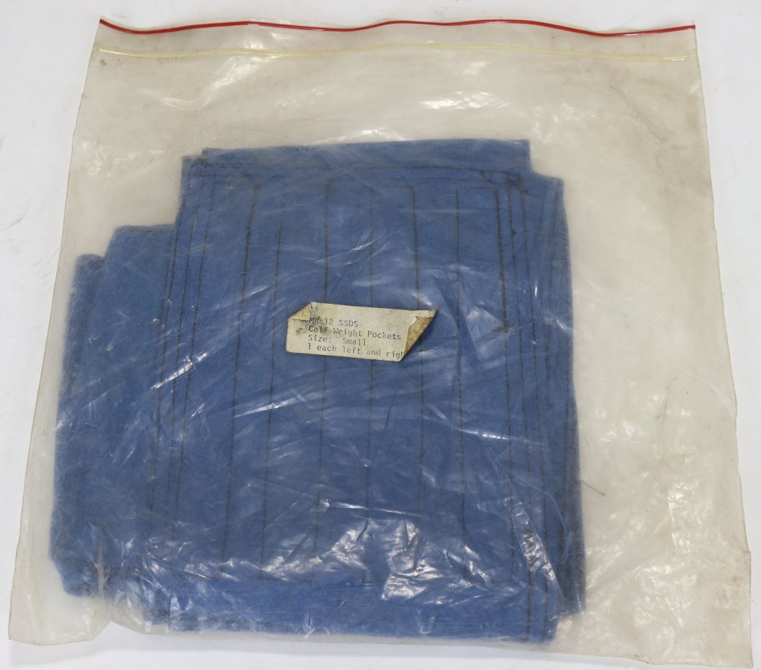 US Navy Mark 12 Diving Suit Calf Weight Pockets R & L: US Navy Mark 12 diving suit calf weight pockets. This is a sealed new old stock package of one size small left and right pocket. All items will be shipped with a signature required upon delivery and f