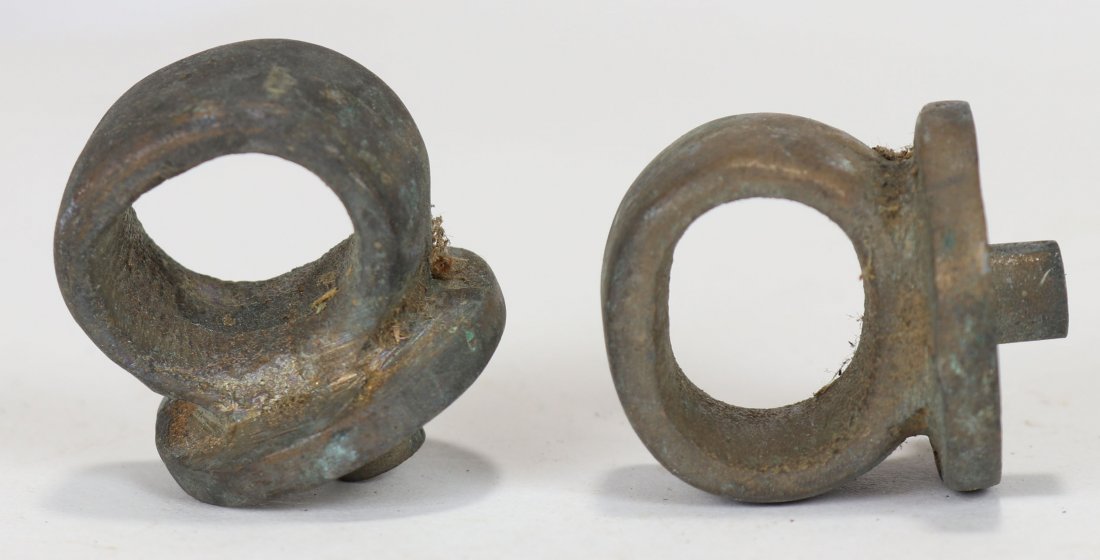 2 Asian Style Diving Helmet Lashing Rings New Old Stock: Pair of vintage diving helmet lashing rings, appear to have never been applied. Possibly Yokohama made.