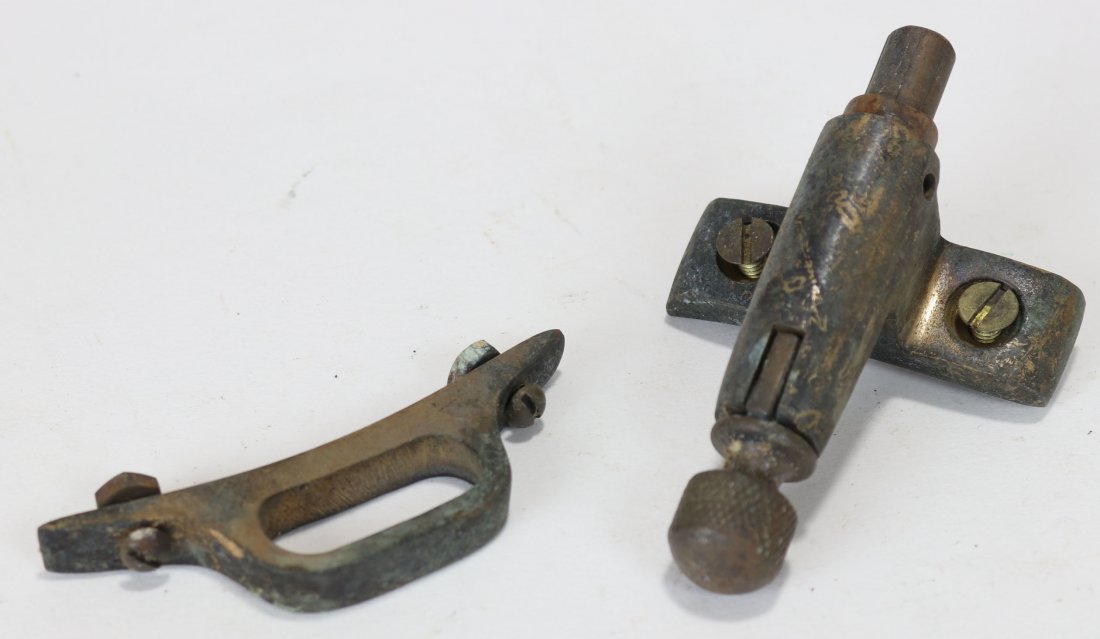 Vintage Diving Helmet Male / Female Safety Latch Set: Possible new old stock matching set of male / female diving helmet safety latch. Style found on various Asian style diving helmets.