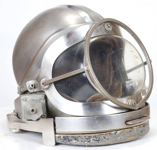 Rare Joe Savoie Stainless Steel Diving Helmet 1970s
