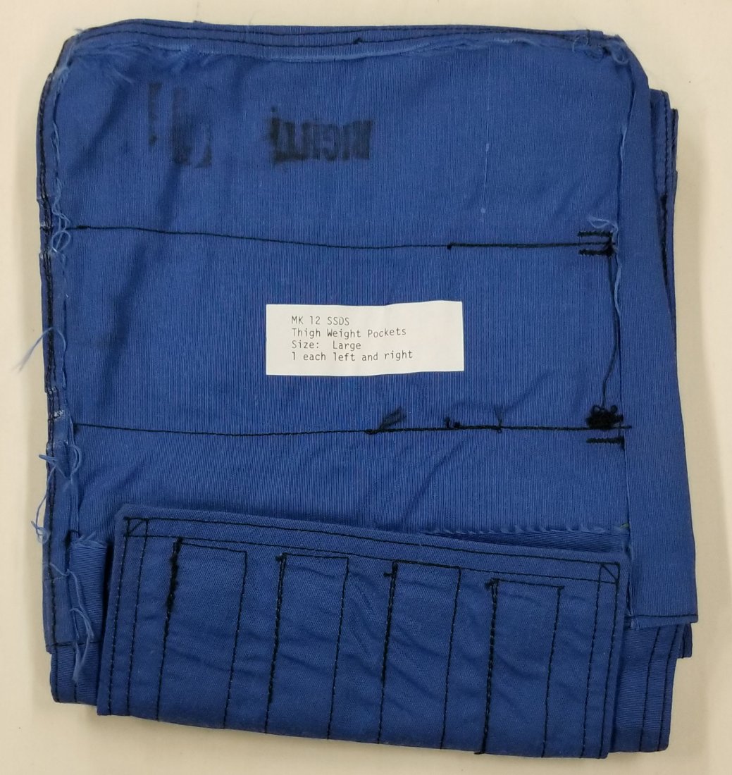 Mark 12 Diving Suit Thigh Weight Pocket NOS: New old stock (NOS) thigh weight pockets size large for both the left and right side.