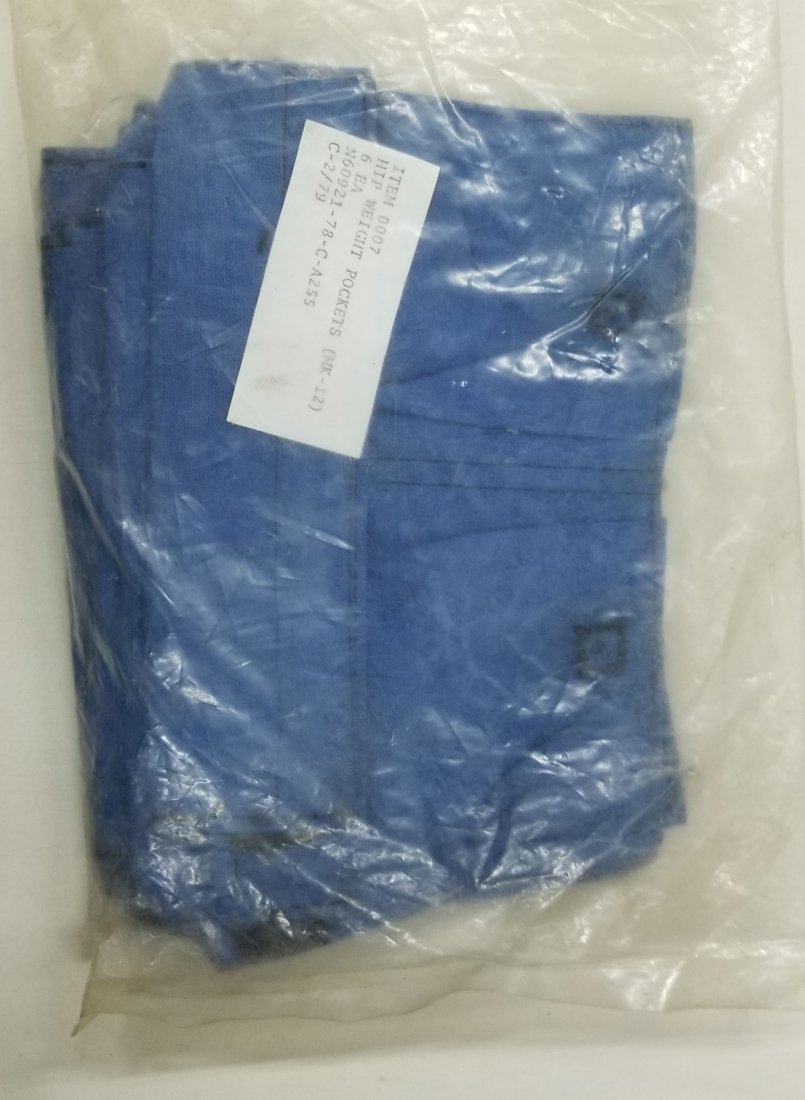 Mark 12 Diving Suit Hip Weight Pockets 6 Total NOS: New old stock (NOS) hip weight pockets, sealed pack of 6.