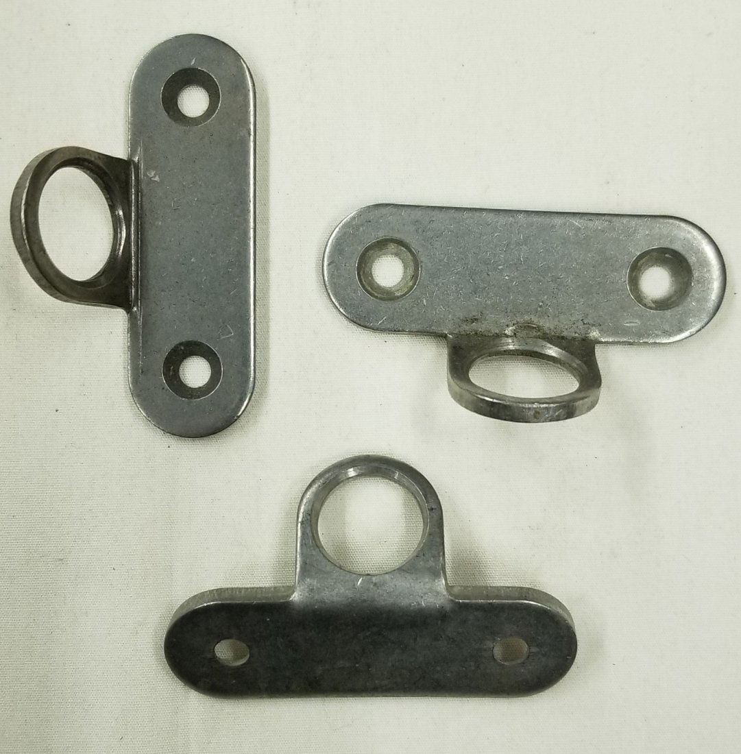 Mark 12 Diving Helmet Breech Ring Eyelet Set of 3: Set of 3 original eyelets that were used on the Mark 12 diving helmet breech ring. All three are in as new condition.