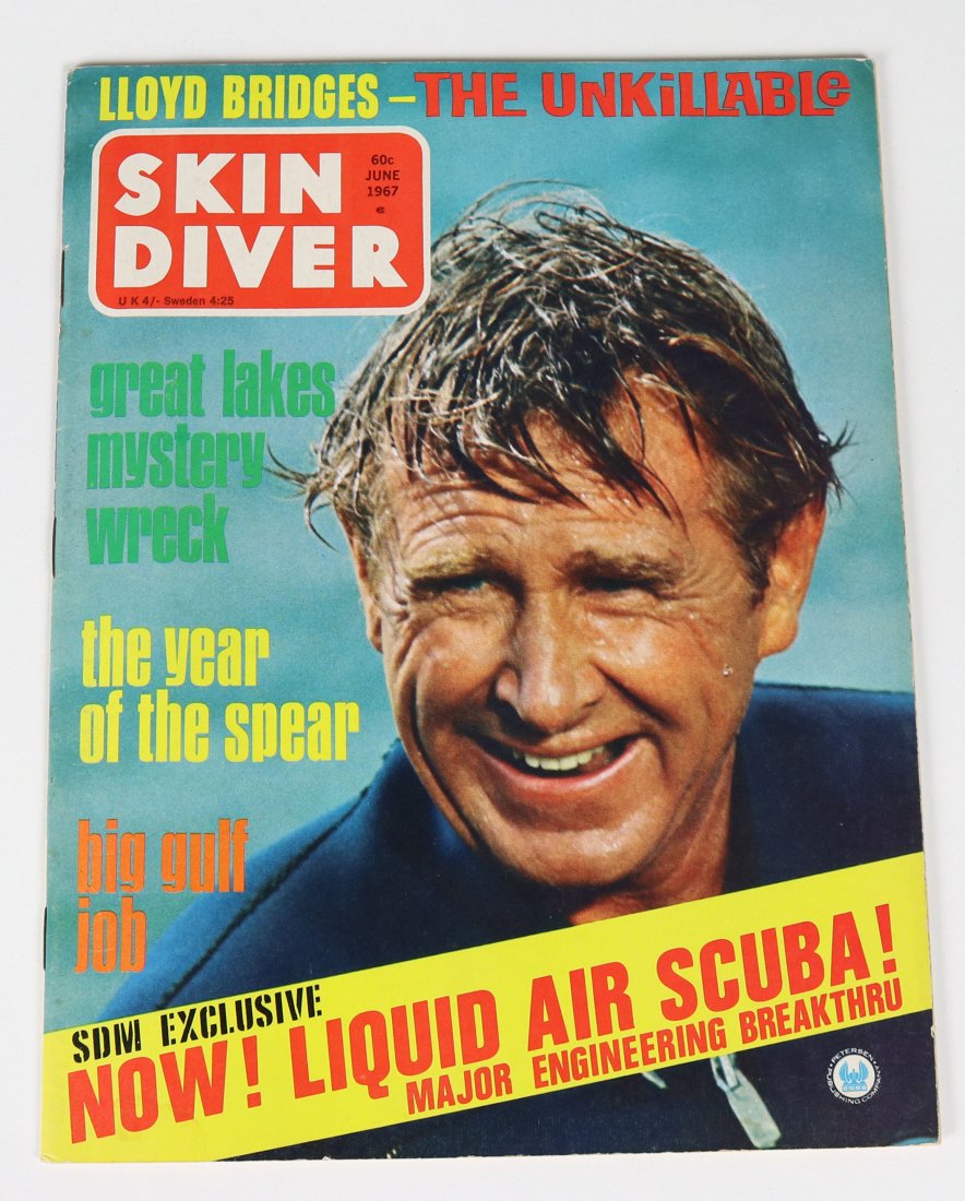 Skin Diver Magazine Lloyd Bridges June 1967: Classic issues of Skin Diver magazine dated June 1967. The Unkillable Lloyd Bridges is on the cover. Overall excellent condition.