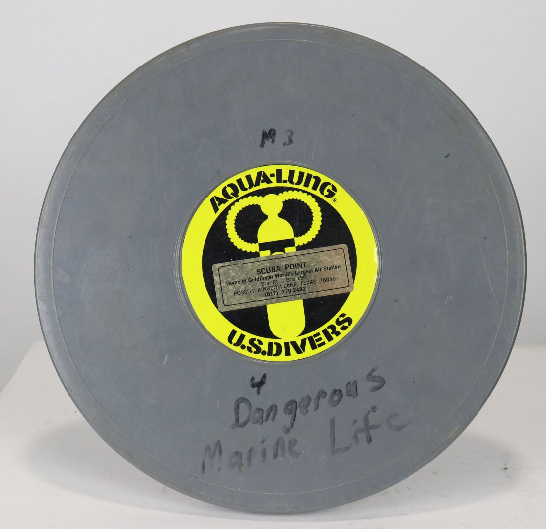 Dangerous Marine Life Vintage SCUBA Movie 16mm Film: Very unique opportunity to own an original 16mm film print of Dangerous Marine Life. Film was originally used by dive shop in Texas. The film appears to be in great condition. Film reel is 12 inches r