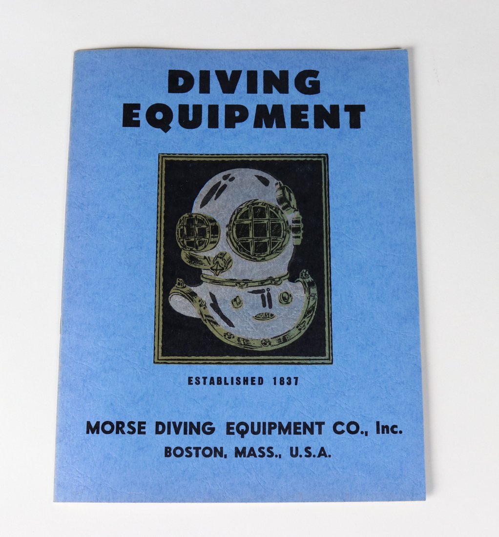 Morse Diving Equipment 1971 Diving Helmet Catalog: Like new original Morse Diving Equipment catalog from 1971. Fantastic catalog showing all the classic equipment the company offered. This catalog still utilized all the original vintage photos found i