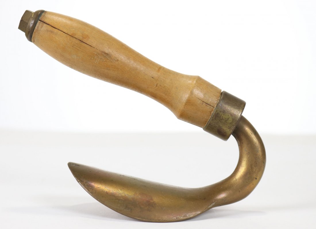 Antique Divers Dress Suit Wrist Cuff Expander: Wonderful example of an antique divers dress wrist or cuff expander tool. Much like a shoe horn, this tool is used to enlarge the tight rubber wrist cuffs on a suit so the diver can get their hand in 