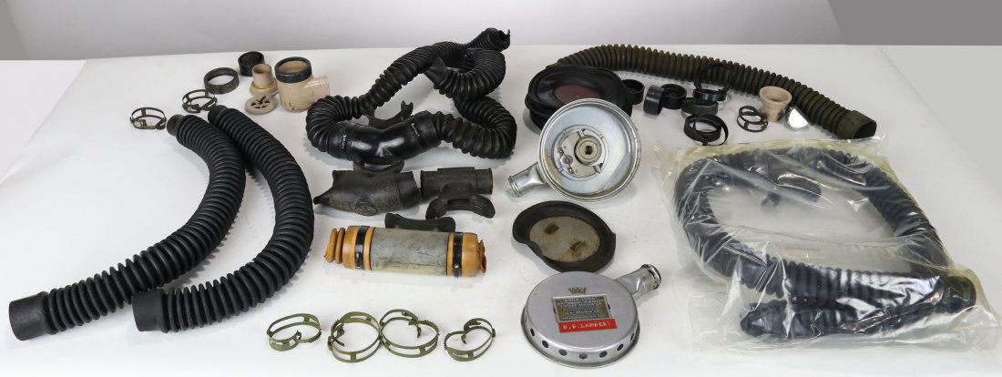 Large Lot of Double Hose Regulator Parts: Lot of various parts and pieces used on double hose regulators. Many parts are for U.S. Divers Aqua-Lung regulators. Parts are being sold for collectible purpose and not for actual underwater use.