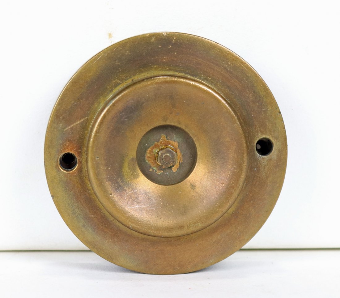 WW1 Era US Navy Mark V Diving Helmet Speaker / Transcei: First design of the US Navy Mark V helmet transceiver or speaker. This design of transmitter/speaker is shown in a diagram of the telephone connections inside the bonnet of the Mark V in the 1916 Manu
