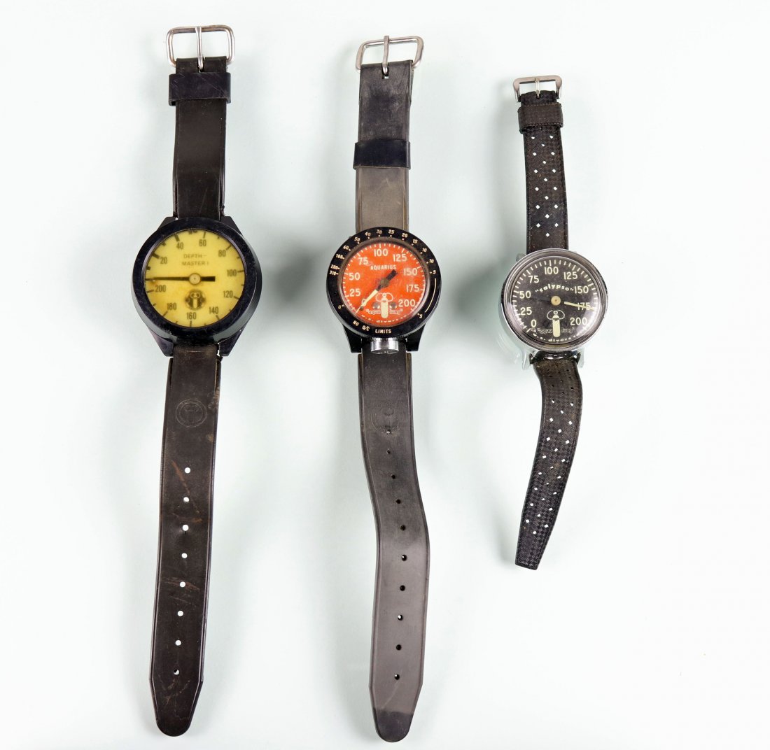 3 US Divers Depth Gauges Aquarius Calypso Depth-Master (1 of 2)