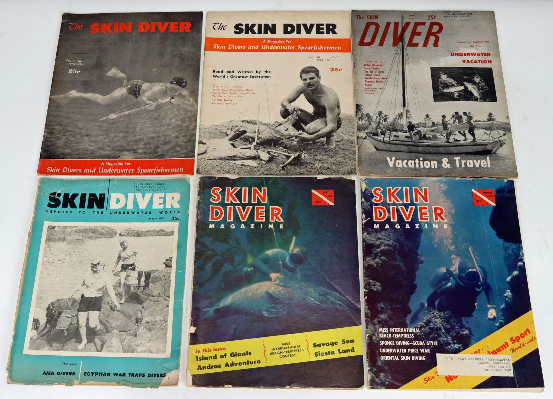 Six Skin Diver Magazines 1954 to 1959 (1 of 2)