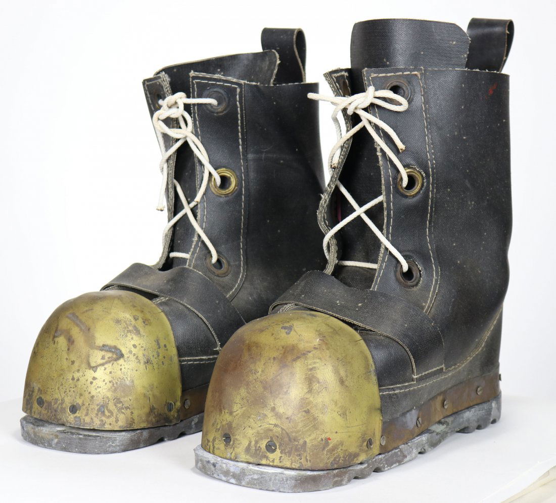 Large Pair of Russian Soviet Divers Boots Brass Leather (1 of 10)