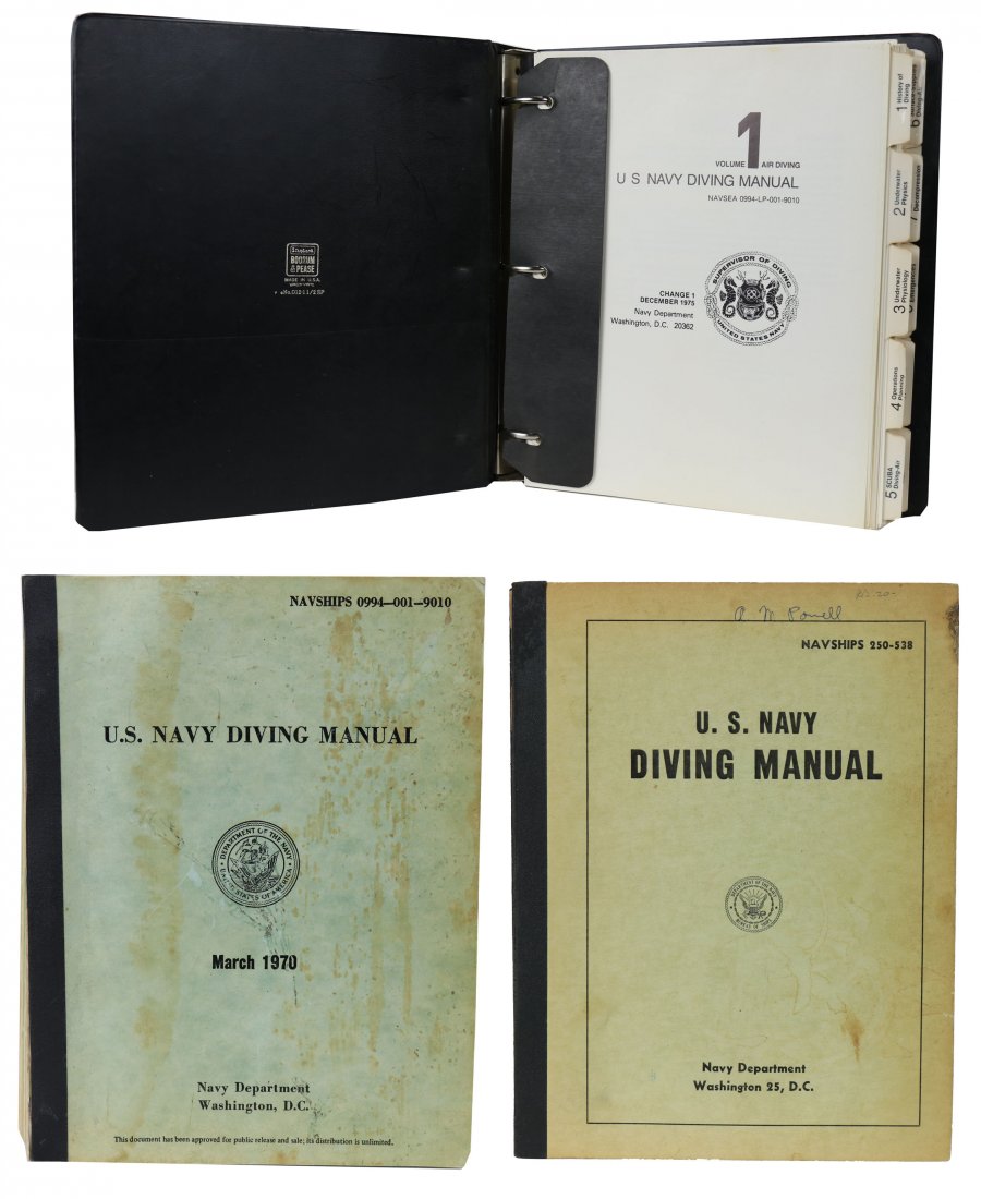 3 Vintage US Navy Diving Manuals 1959, 1970 & 1975 (1 of 1)