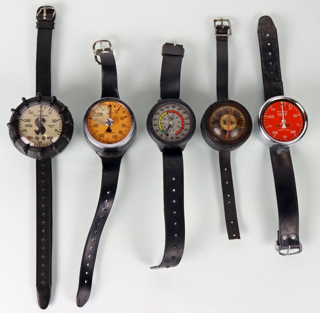 5 Depth Gauges ScubaPro AMF Dacor Voit White Stag (1 of 2)