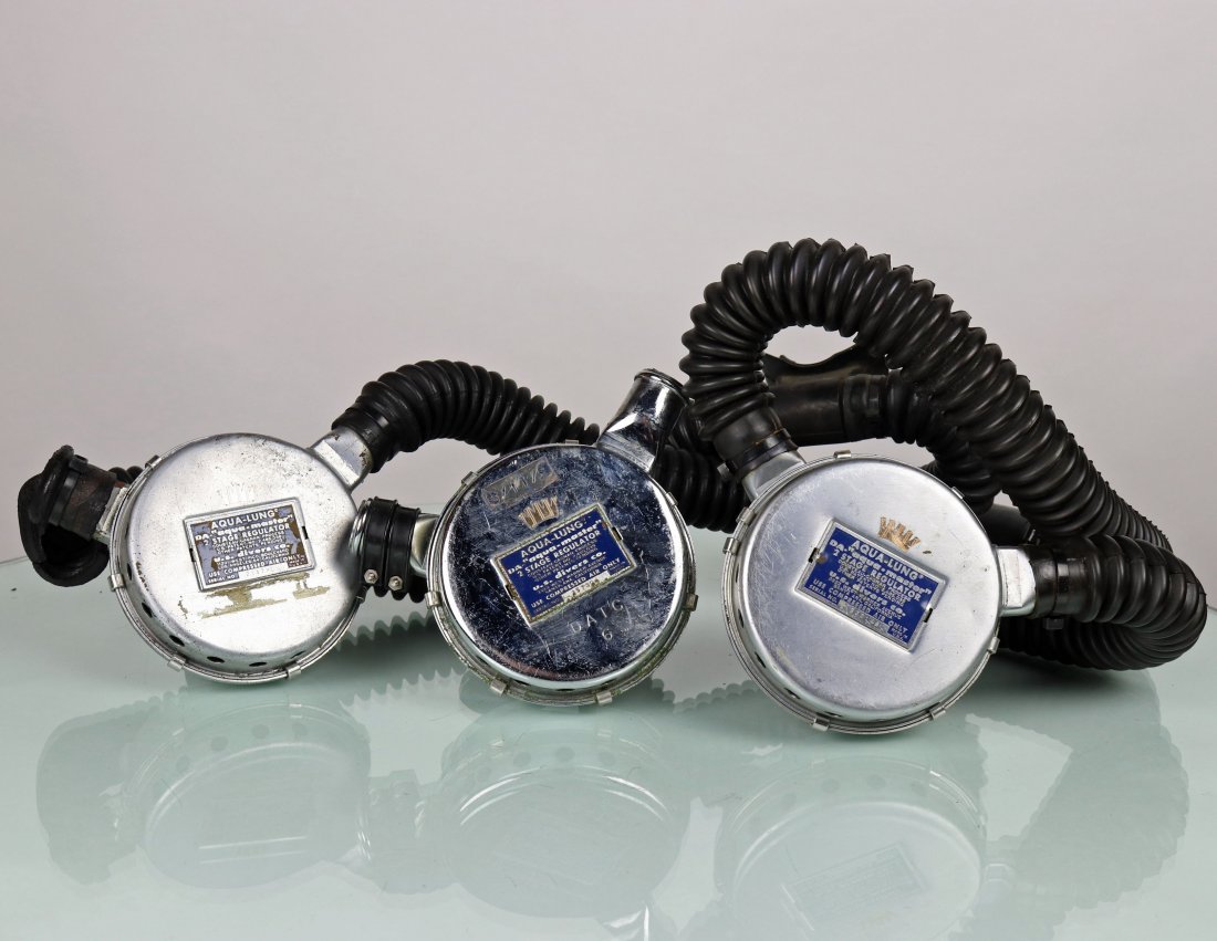 Trio Of US Divers Aqua Lung Aqua Master Regulators #3 (1 of 5)