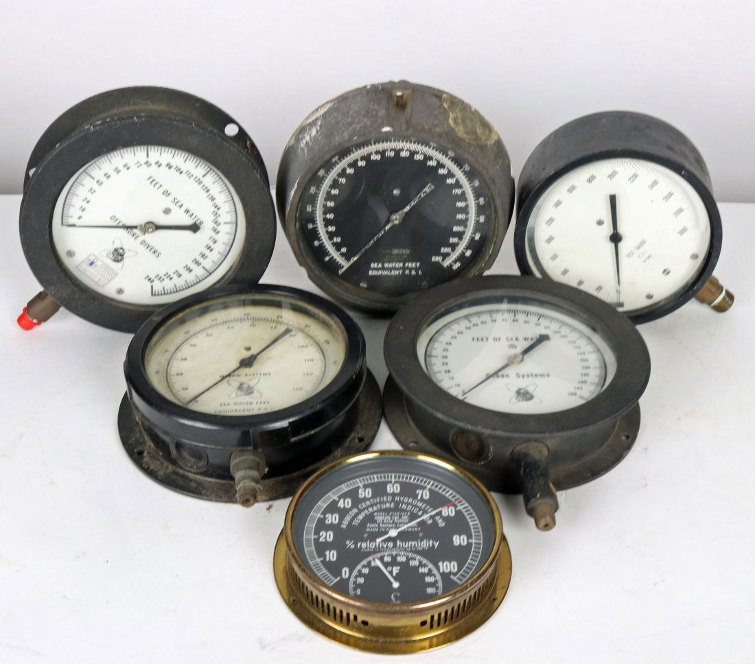 5 Sea Water Gauges + Hygrometer & Temperature Gauge (1 of 5)