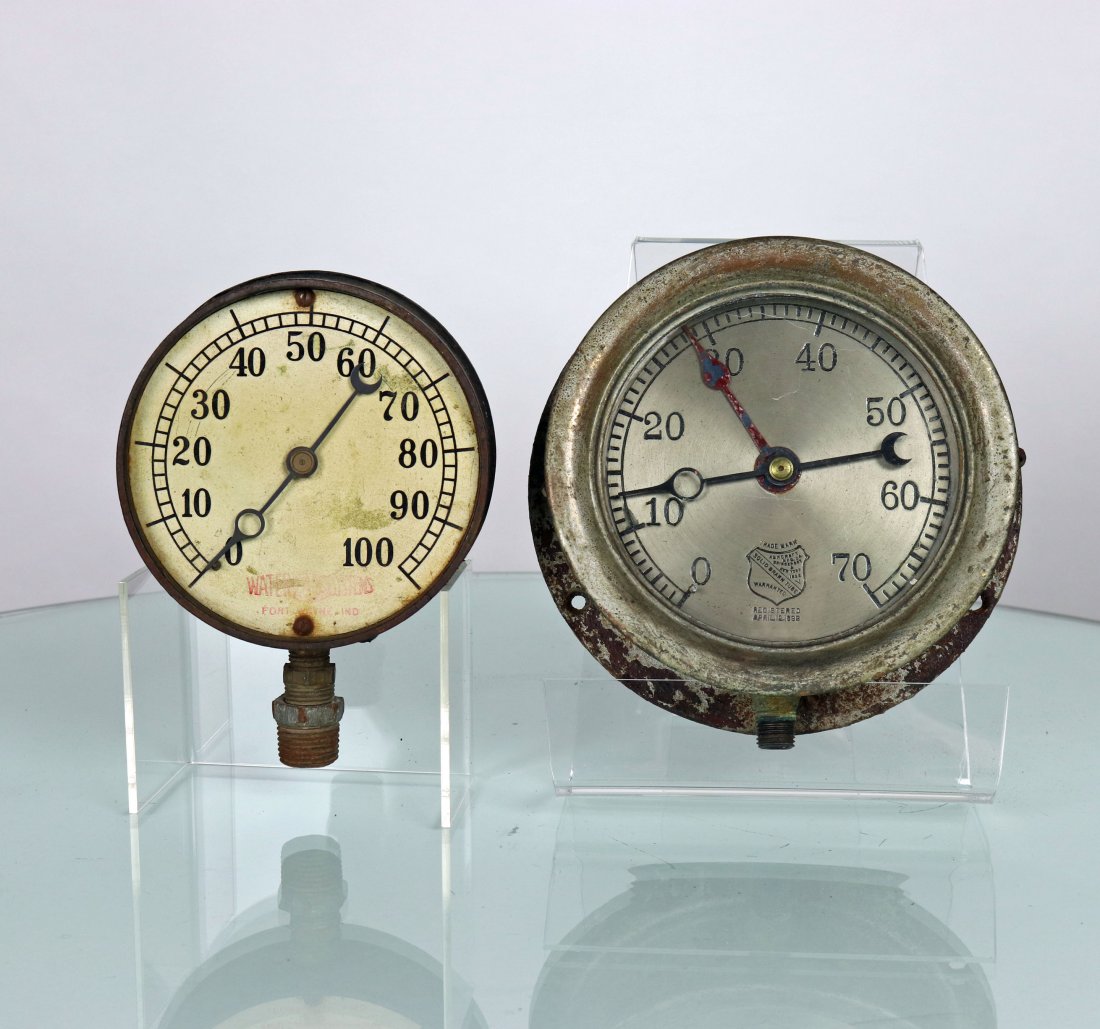 2 Antique Pressure Gauges, Possibly Off Submarine (1 of 4)