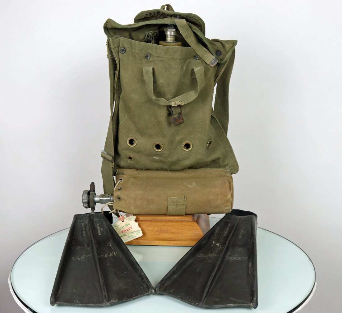 Military Rebreather Backpack & Duck Feet Fins (1 of 6)