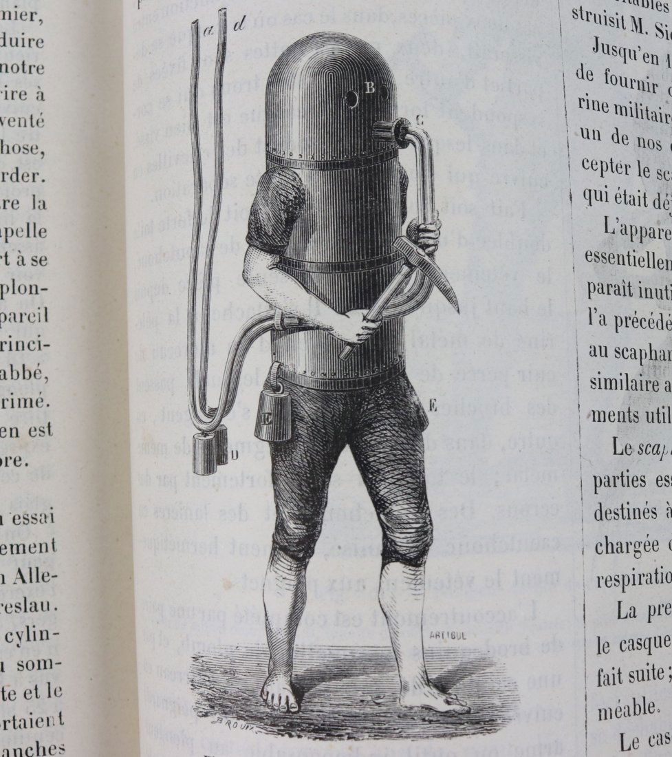 4 French 1870s Invention Books w/ Diving Technology (1 of 10)