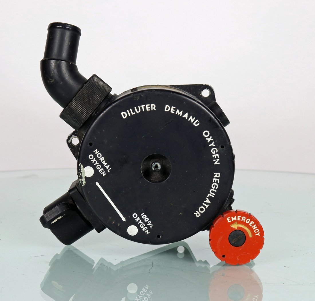 Scuba Diluter Regulator + 53â€™ & 55â€™ Popular: A vintage Diluter Demand Oxygen regulator is exceptionally good condition as seen. These regulators were the critical component that were adapted in garages and workshops around the nation and helped 