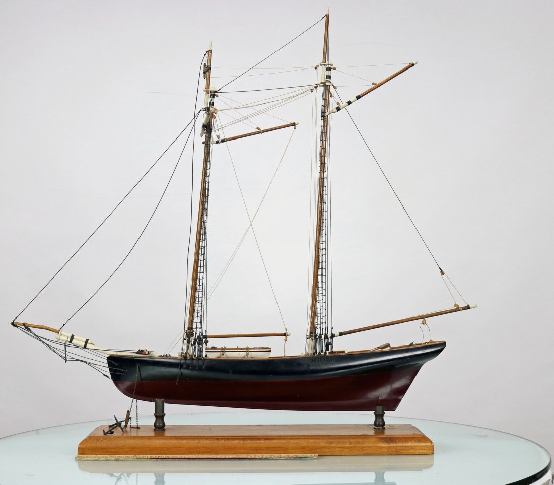 Impressive Baltimore Clipper Style Wood Ship Model: This lot is for a wonderful old wood ship model. The ship appears to be in the classic Baltimore Clipper style. Model measures 25 inches long, 24 inches tall and 5 inches wide. Extremely detailed work