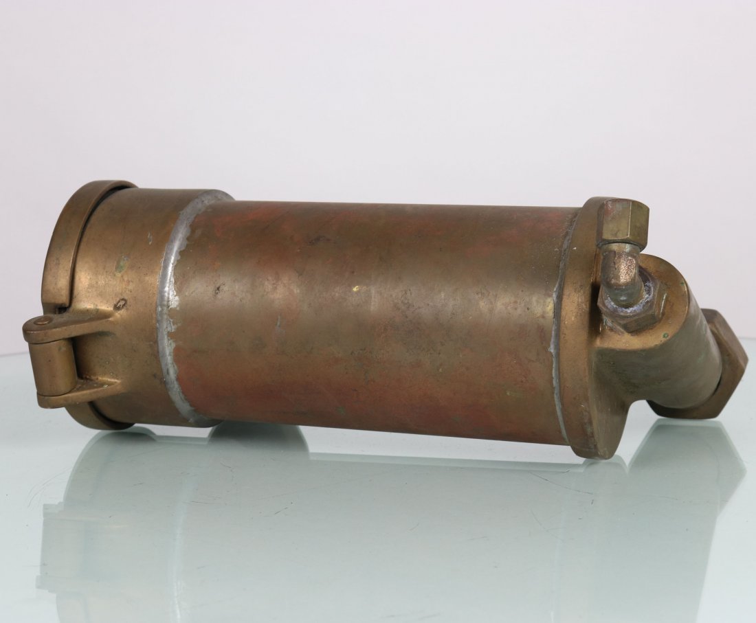 1940s DESCO Buie US Navy Rebreather Helmet Canister: This is a nearly impossible to find diving helmet rebreather canister. This part fits to the DESCO Buie US Navy helmet. The Buie helmet is one of the most unique ever made by DESCO in the late 1940s.