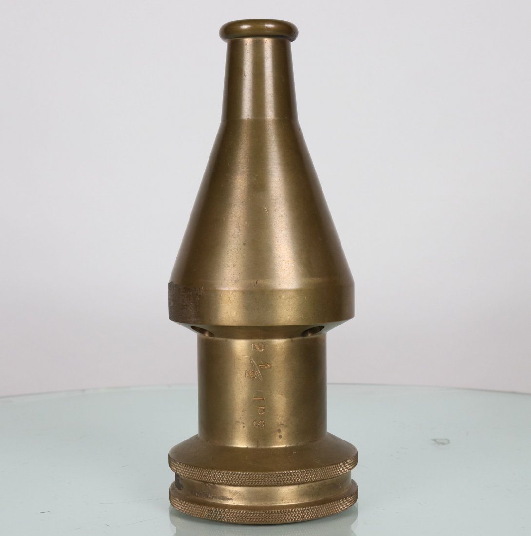 Large 2.5 Inch Divers Blasting Brass Nozzle: Excellent example of a nice size brass trenching or blasting nozzle. Made of solid brass, it measures 9 pounds and is 10 inches long. Side of nozzle is stamped 2 ½ IPS. All items will be shippe