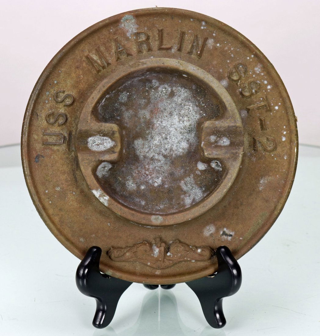 USS Marlin SST-2 Brass Submarine Ash Tray (1 of 1)