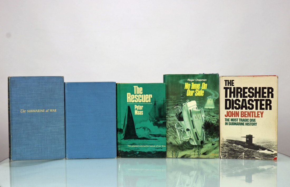 5 Vintage Submarine Hardcover Books Grouping 12 (1 of 2)