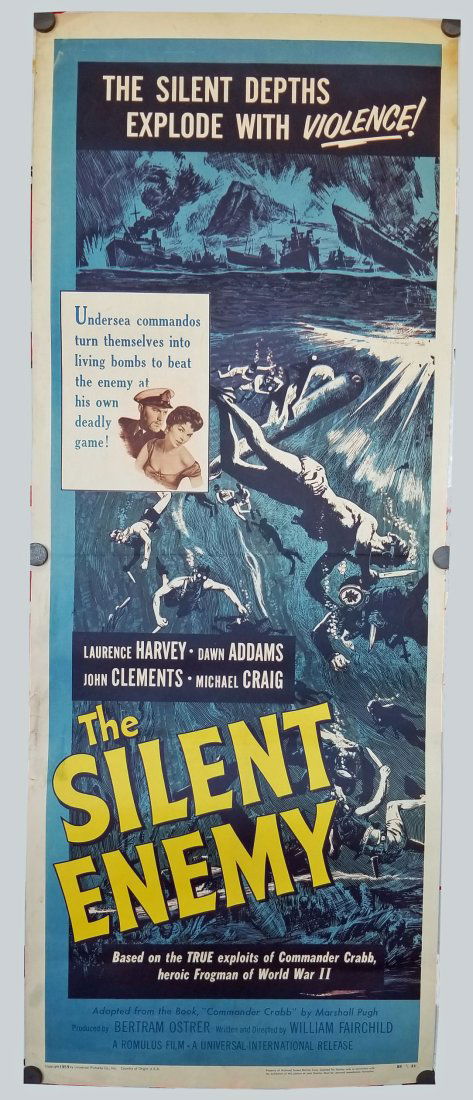 1959 The Silent Enemy Submarine Movie Poster (1 of 4)