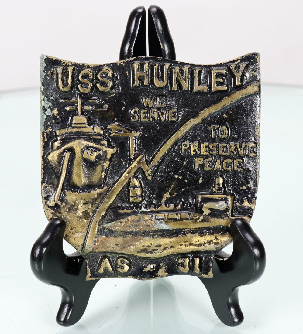 USS Hunley AS 31 Submarine Metal Plaque (1 of 1)