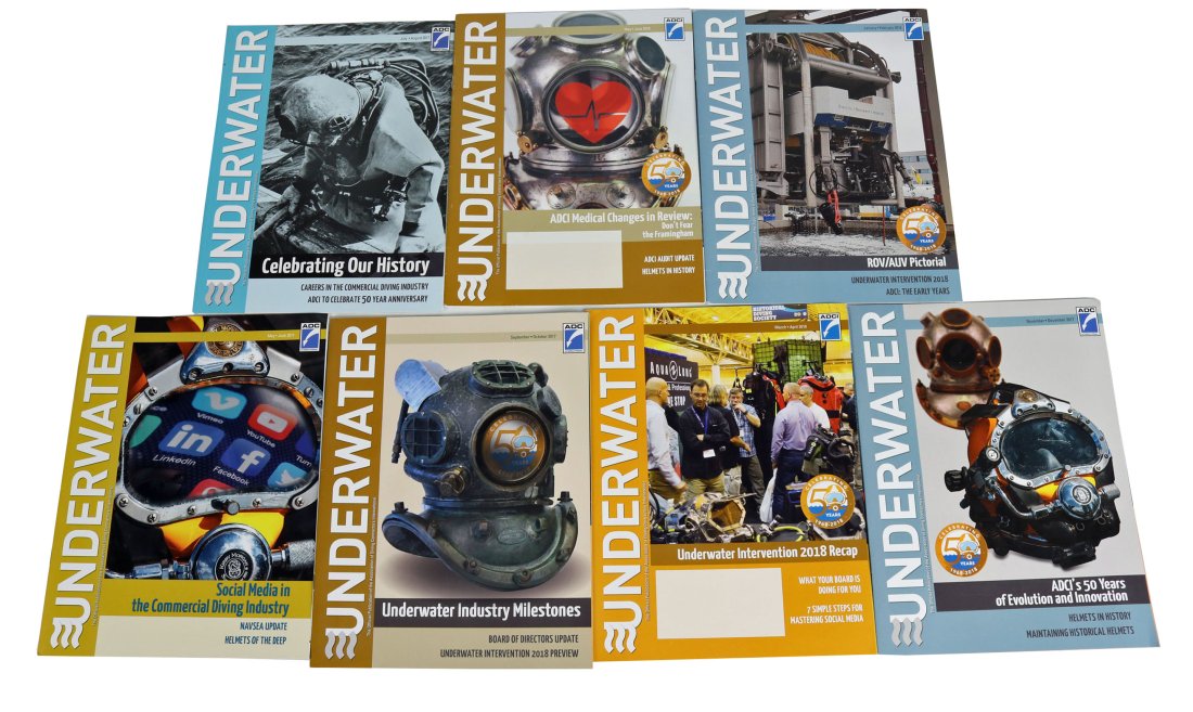 Helmets That Pioneered Mixed Gas Diving 7 Magazines (1 of 6)