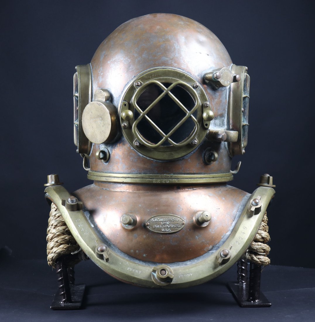 Iconic 1916 A.J. Morse & Son 3 Light Diving Helmet (1 of 14)