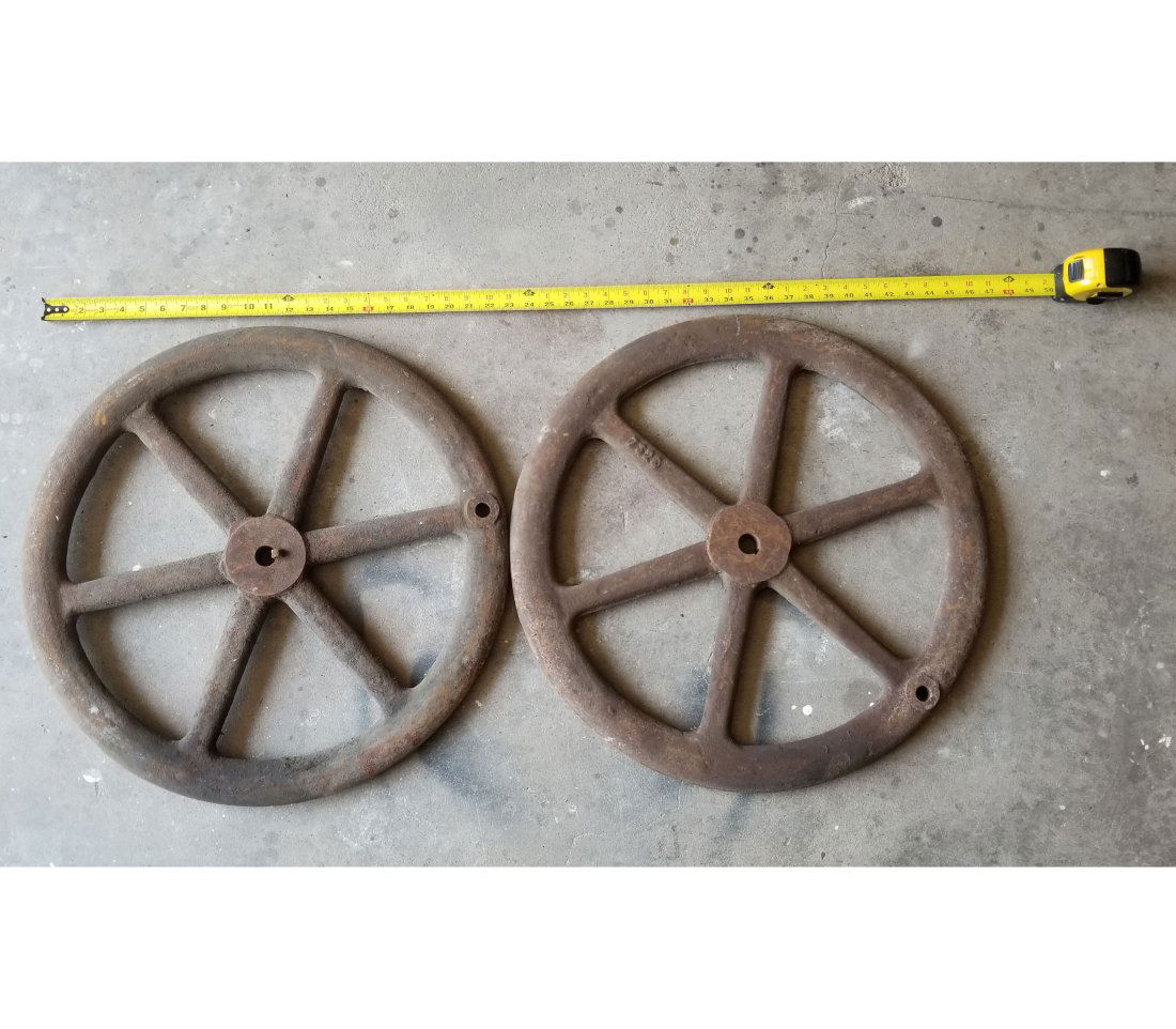 Antique Cast Iron Divers Air Pump Wheels (1 of 5)