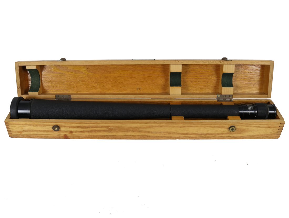 US Navy 16 Power Quarter Master Spyglass In Wood Box 1942 (1 of 3)