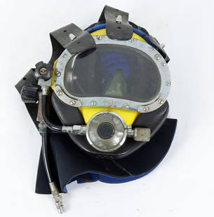 Kirby Morgan Fiberglass BandMask Nice Complete Example: This is a nice used Kirby Morgan band mask. This equipment is in used condition. Please refer to the photos for general external condition. This is being sold as a display piece and should not be used