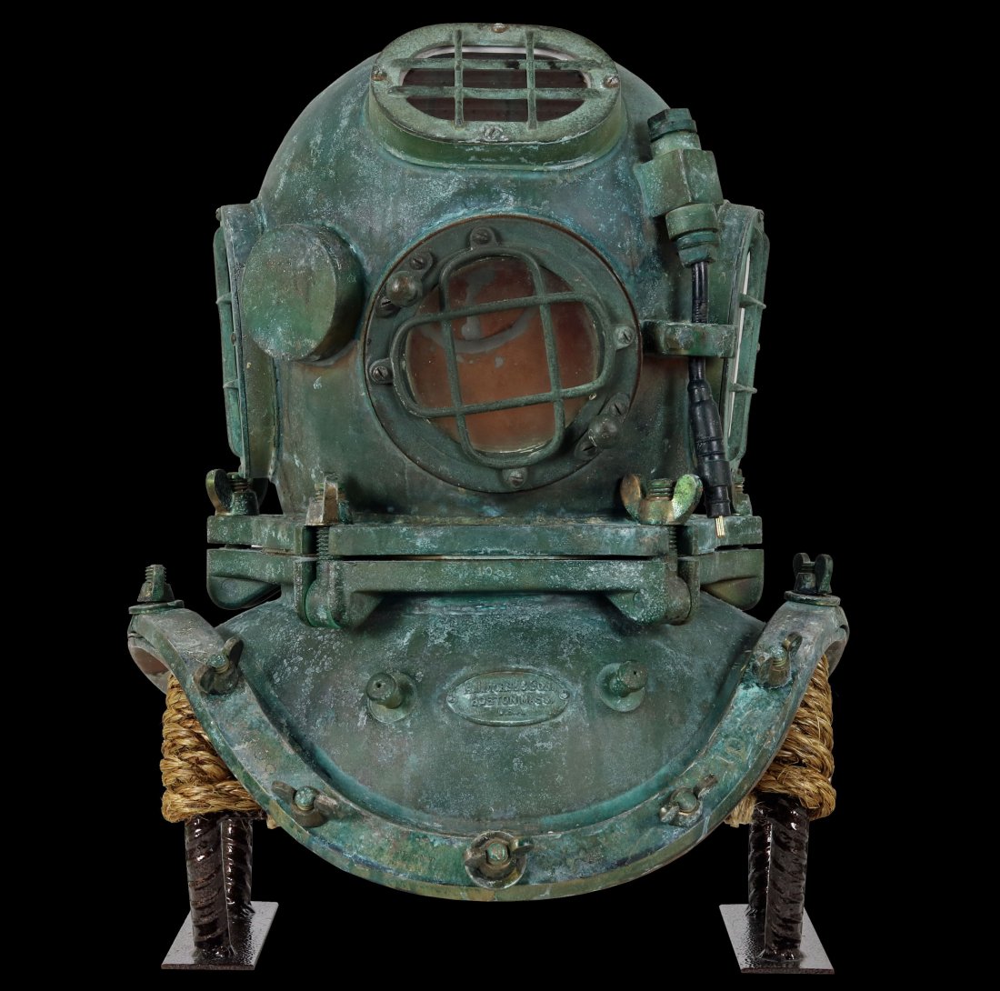Rare 1900 A.J. Morse 5 Bolt USN Mark 1 Diving Helmet Dive Ready (1 of 15)