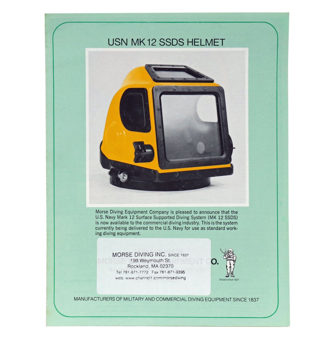 Original Morse Diving USN Mark 12 Diving Helmet Trifold Brochure (1 of 2)