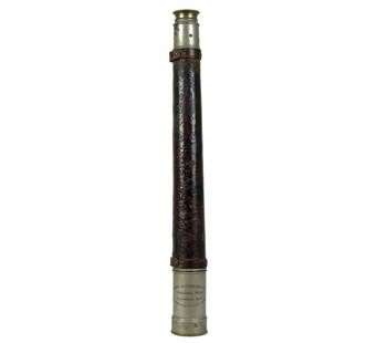 1884 Callachan & Co London Spyglass Royal Military College: Fascinating antique spyglass made by the Callachan & Co. located at 23 New Bond Str in London. This instrument also features engraving towards the end that says; Royal Military College, Gymnastic Priz