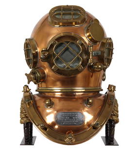 US Navy Mark V Diving Helmet 9-1-44 Miller Dunn: The US Navy Mark V is arguably the most iconic helmet design ever made. Its style and history have made it one of the most popular helmets among collectors worldwide. The model was made for the US Nav