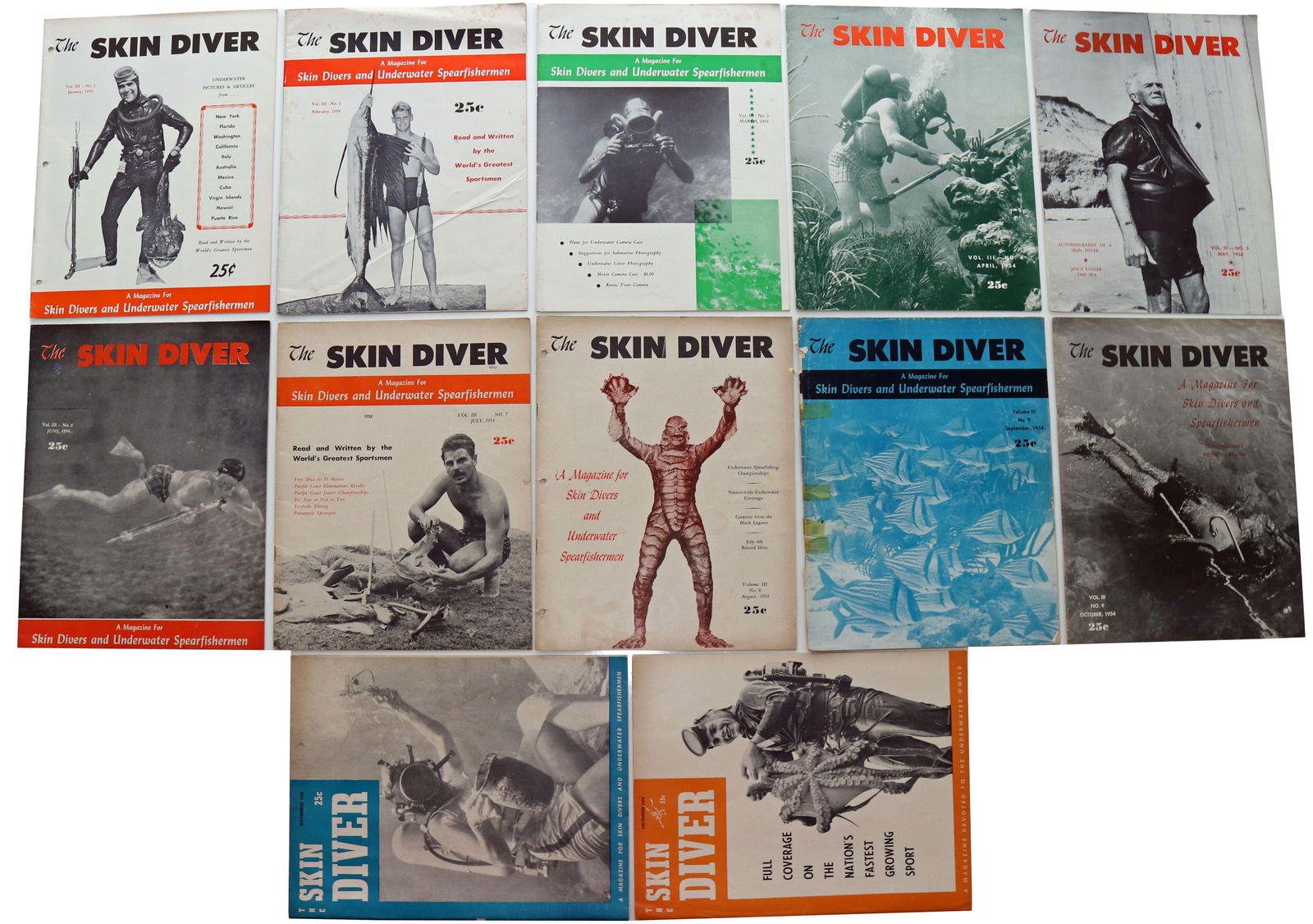 1954 The Skin Diver Magazine Entire Year (1 of 2)