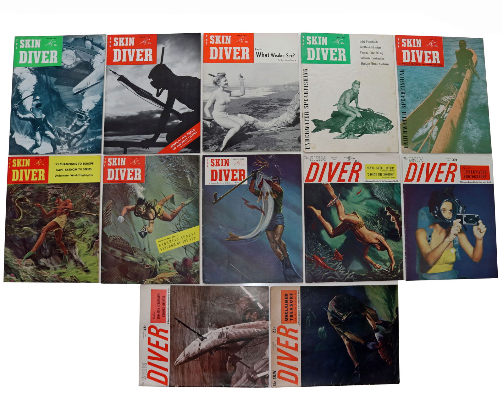 1955 The Skin Diver Magazine Entire Year (1 of 2)
