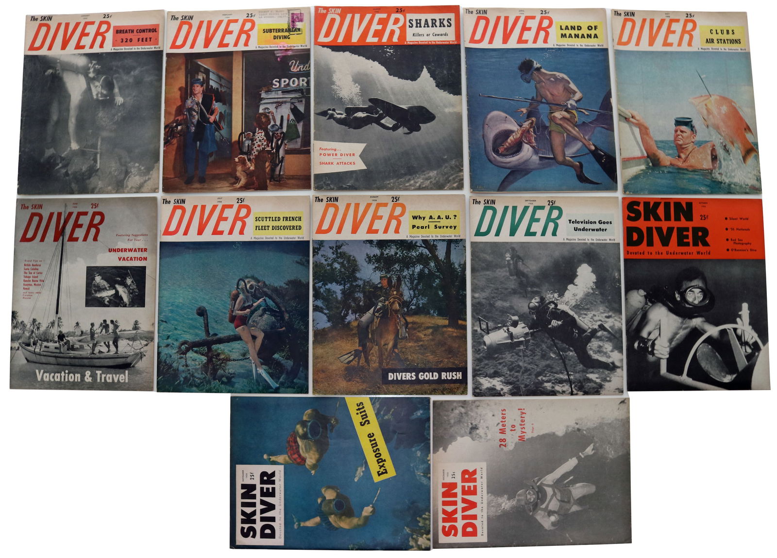1956 The Skin Divers Magazine Entire Year (1 of 2)