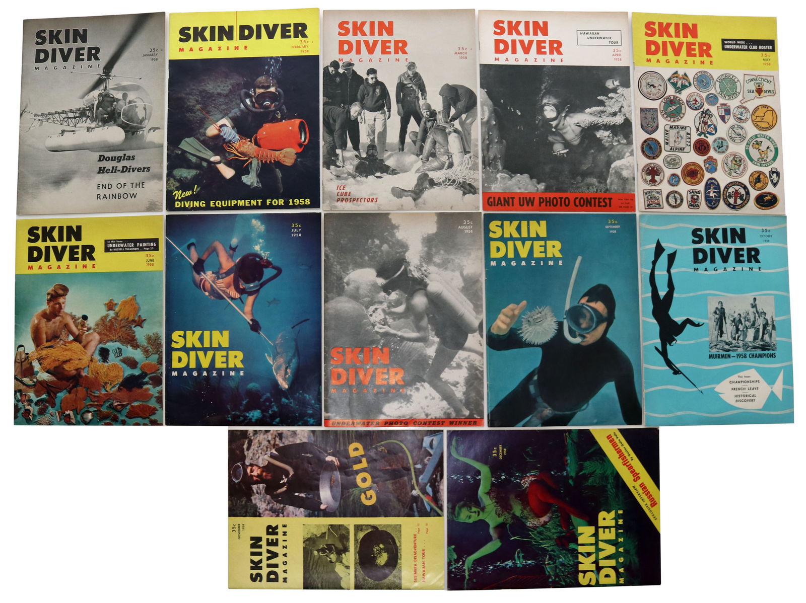 1958 The Skin Divers Magazine Entire Year (1 of 2)