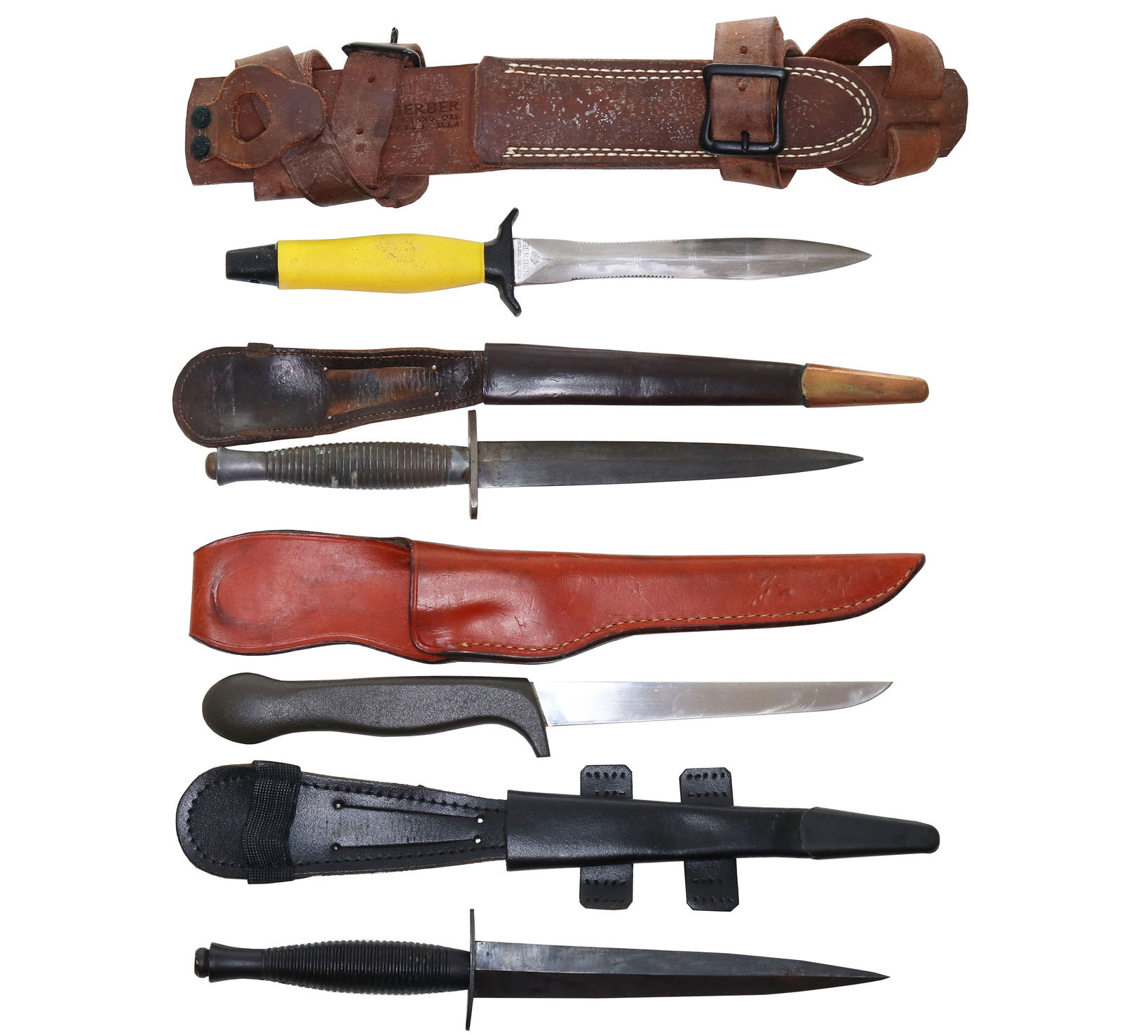 Grouping Of Four Vintage Diving Knifes Gerber (1 of 2)