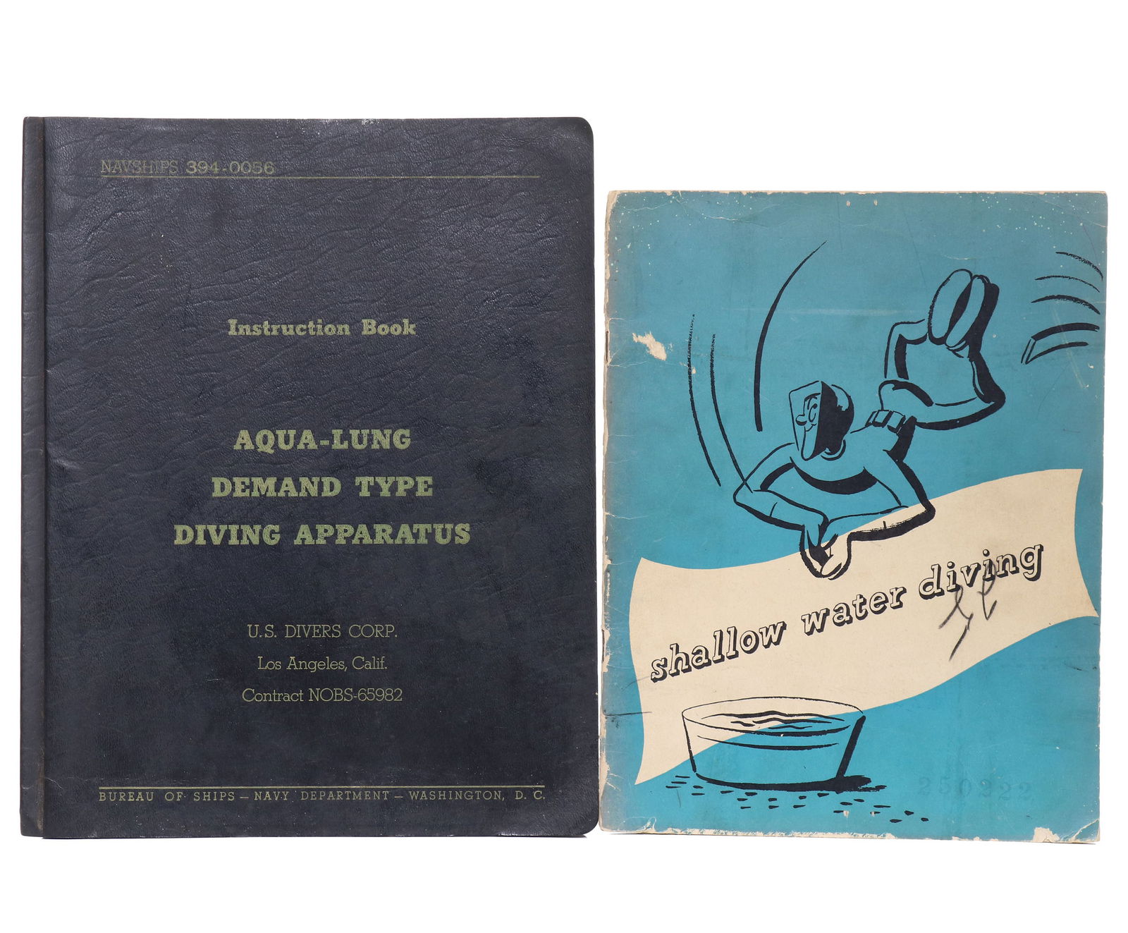 Two US Navy Training Manuals Shallow Water Diving & Aqua-Lung (1 of 2)
