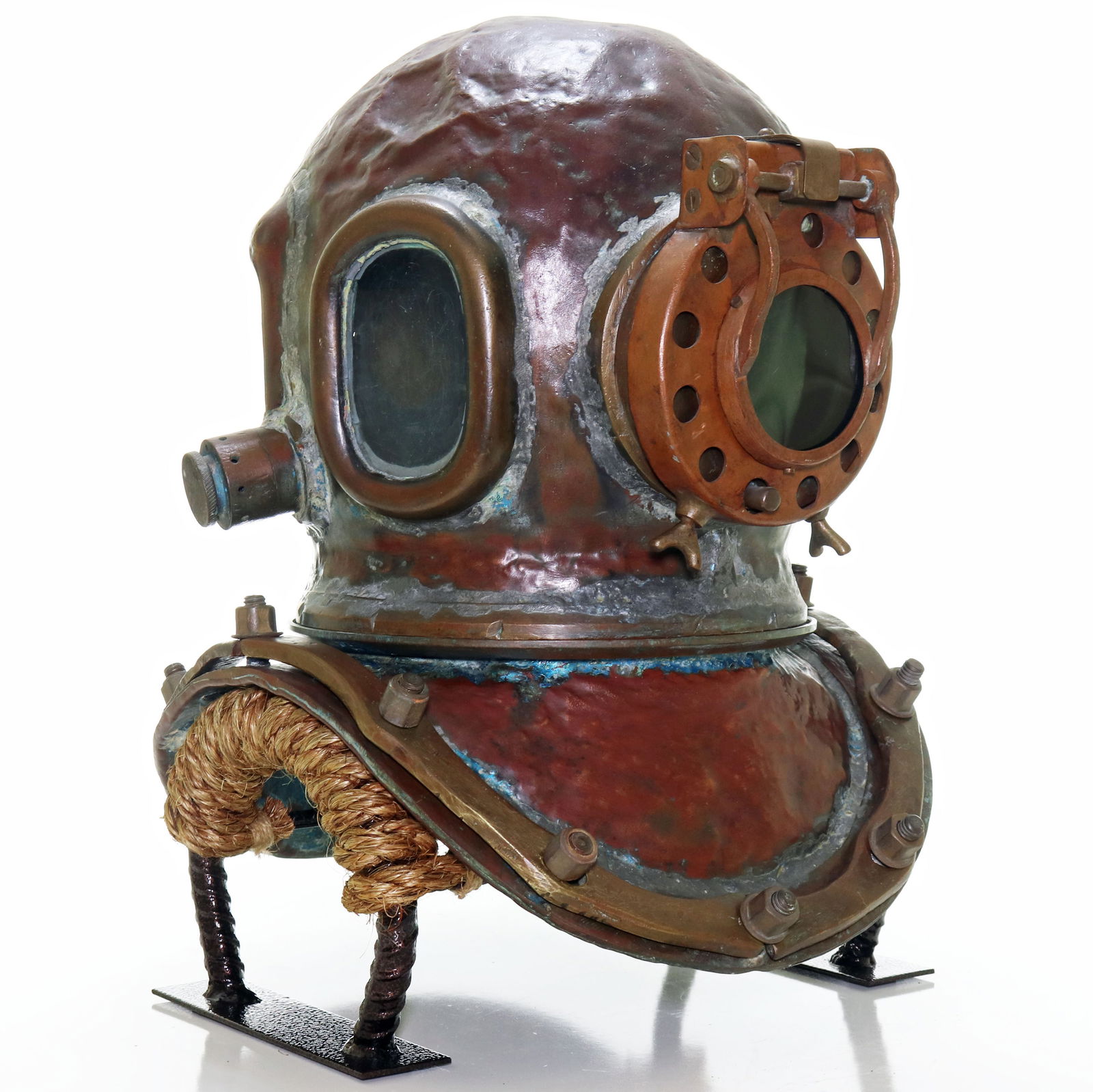 Chilian Antique Diving Helmet With Welding Shield (1 of 11)