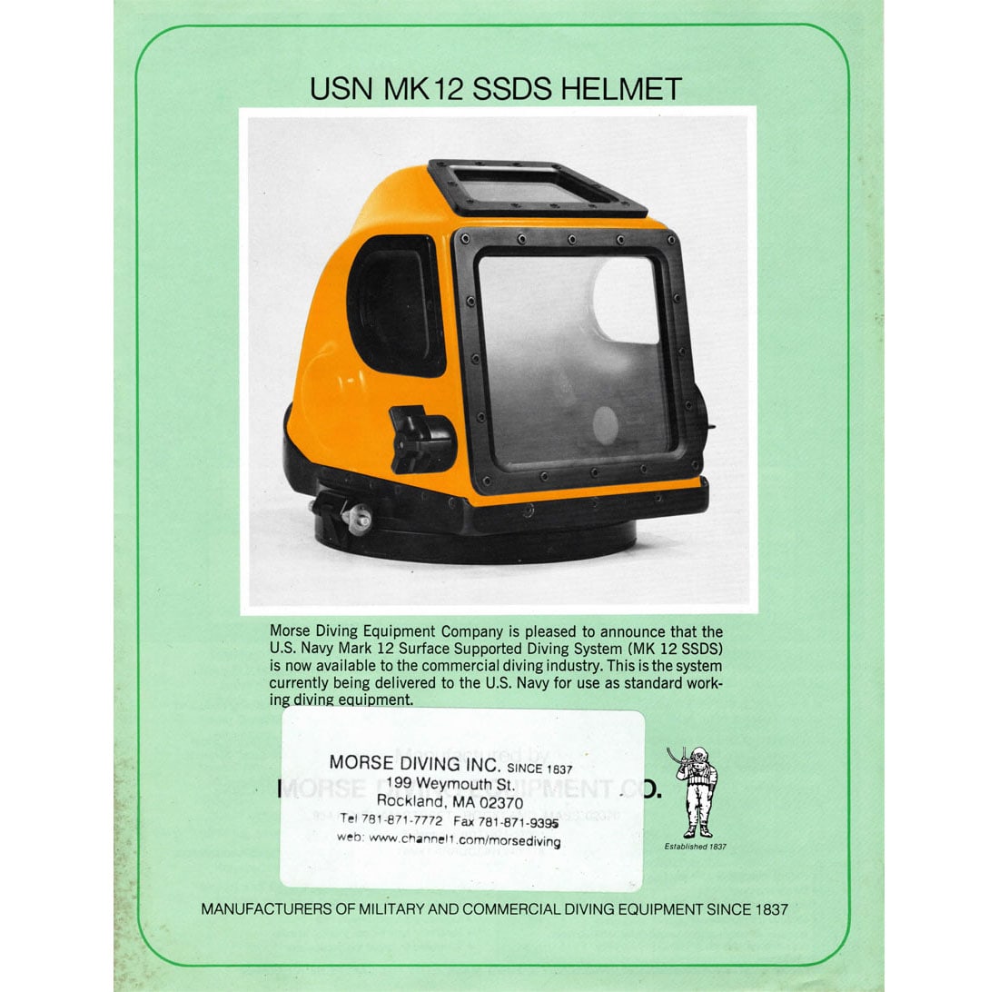 Original Morse US Navy Mark 12 Diving Helmet Brochure (1 of 3)