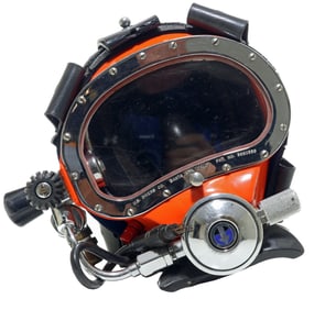 Orange Kirby Morgan KMB-10 Band Mask Diving Helmet + Parts
